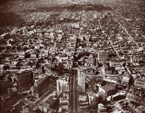 Grand Circus Park, Looking North Up Woodward In 1935